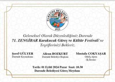 71. Geleneksel Zengibar Karakucak Güreş ve Kültür Festivali